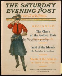6b261 SATURDAY EVENING POST magazine Sept 8, 1906 Chase of the Golden Plate, art by Will Grefe!