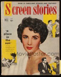 6b342 SCREEN STORIES magazine February 1951 sexy Elizabeth Taylor in A Place in the Sun!