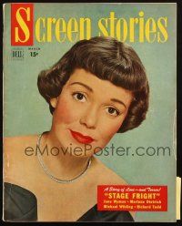 6b341 SCREEN STORIES magazine March 1950 Jane Wyman in Alfred Hitchcock's Stage Fright!