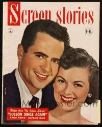 6b340 SCREEN STORIES magazine November 1949 Larry Parks & Barbara Hale in Jolson Sings Again!