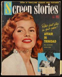 6b346 SCREEN STORIES magazine October 1952 sexy Rita Hayworth starring in Affair in Trinidad!