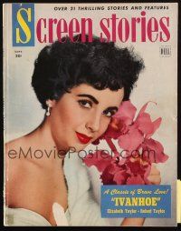 6b345 SCREEN STORIES magazine September 1952 sexy Elizabeth Taylor starring in Ivanhoe!