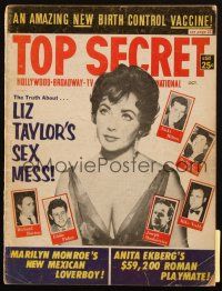 6b438 TOP SECRET magazine October 1962 Elizabeth Taylor's sex mess, Marilyn Monroe's new loverboy!