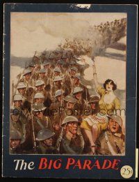 6b158 BIG PARADE souvenir program book '25 King Vidor's World War I epic, John Gilbert, cool art!