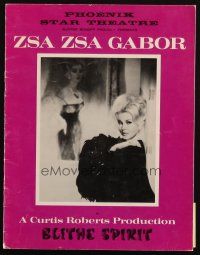 6b160 BLITHE SPIRIT stage play souvenir program book '60s Zsa Zsa Gabor as Elvira!