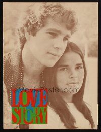 6b207 LOVE STORY souvenir program book '70 Ali MacGraw & Ryan O'Neal, classic romance!