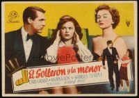 6b697 BACHELOR & THE BOBBY-SOXER Spanish herald '48 Shirley Temple between Cary Grant & Myrna Loy!