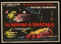 6b706 BRIDES OF DRACULA Spanish herald '61 Terence Fisher, Hammer, cool different vampire art!