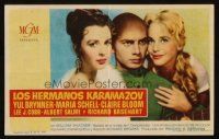 6b708 BROTHERS KARAMAZOV Spanish herald '59 Yul Brynner between sexy Maria Schell & Claire Bloom!