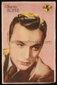 6b711 CHARLES BOYER pink Spanish herald '40s great head & shoulders close up wearing suit & tie!