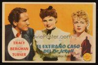 6b717 DR. JEKYLL & MR. HYDE Spanish herald '41 Spencer Tracy, Ingrid Bergman & Lana Turner!