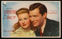 6b745 KITTY FOYLE Spanish herald '40 great romantic close up of Ginger Rogers & James Craig!