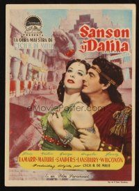 6b781 SAMSON & DELILAH Spanish herald '52 Hedy Lamarr & Victor Mature, Cecil B. DeMille, different