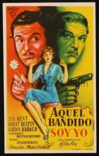 6b793 TAMING OF DOROTHY Spanish herald '50 art of Jean Kent between guy with flower & guy with gun