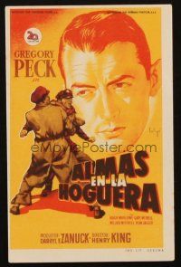 6b797 TWELVE O'CLOCK HIGH Spanish herald '52 different Soligo art Gregory Peck, WWII classic!