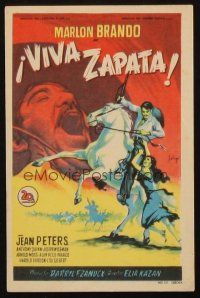 6b799 VIVA ZAPATA Spanish herald '52 Marlon Brando, Jean Peters, Anthony Quinn, Soligo art!