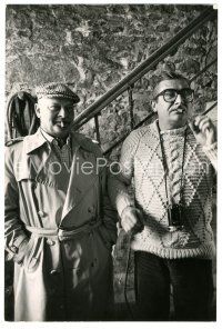 6b018 CLAUDE CHABROL 7.75x11.75 still '80 on set of Le Cheval d'Orgueil with Daniel Boulanger!