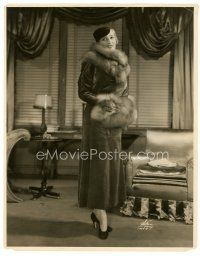 6b024 DINNER AT EIGHT stage play 11x14 still '32 full-length Ann Andrews in great fur coat!