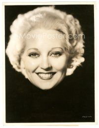 6b102 THELMA TODD deluxe 10x13 still '30s great smiling headshot over black background!