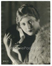 6b103 THELMA TODD deluxe 11x14 still '30s holding mirror & wearing fur for Photoplay magazine!