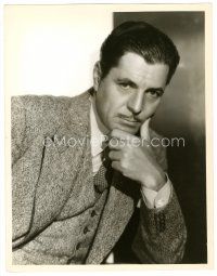 6b117 WARNER BAXTER deluxe 11x14.25 still '34 c/u in suit & tie from One More Spring by Otto Dyar!