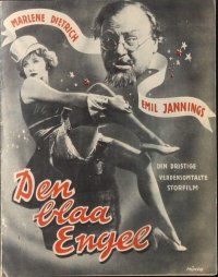 6b571 BLUE ANGEL Danish program R52 Josef von Sternberg, Jannings, Marlene Dietrich, Munch art