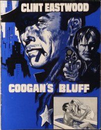 6b582 COOGAN'S BLUFF Danish program '69 Clint Eastwood, Don Siegel, cool different art!