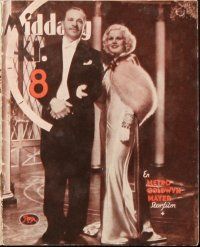 6b585 DINNER AT 8 Danish program '34 different image of sexy Jean Harlow & Wallace Beery!