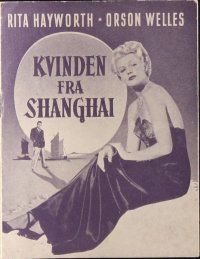 6b617 LADY FROM SHANGHAI Danish program '49 sexy blonde Rita Hayworth, Orson Welles, different!