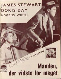 6b622 MAN WHO KNEW TOO MUCH Danish program R60s James Stewart & Doris Day, Alfred Hitchcock!
