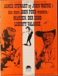 6b623 MAN WHO SHOT LIBERTY VALANCE Danish program '62 John Wayne, James Stewart, John Ford
