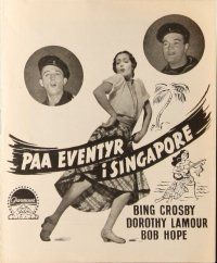 6b646 ROAD TO SINGAPORE Danish program '47 Bing Crosby, Bob Hope, sexy Dorothy Lamour, different!