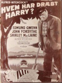 6b666 TROUBLE WITH HARRY Danish program '59 Hitchcock, John Forsythe, Shirley MacLaine, different!