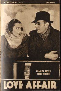 6b545 LOVE AFFAIR English program '39 different images of Irene Dunne & Charles Boyer!