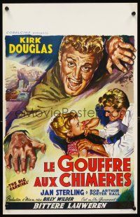 5z005 ACE IN THE HOLE Belgian R50s Billy Wilder, close up of Kirk Douglas choking Jan Sterling!