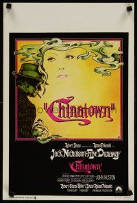 5z051 CHINATOWN Belgian '74 Polanski, art of Jack Nicholson & Faye Dunaway by Pearsall!