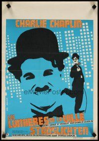 5z055 CITY LIGHTS Belgian R70s great Kouper art of boxer Charlie Chaplin w/flower & cane!