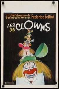 5z056 CLOWNS Belgian '71 Federico Fellini, wonderful artwork of many circus clowns by Ferracci!