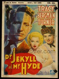 5z081 DR. JEKYLL & MR. HYDE Belgian '40s different art of Spencer Tracy, Turner & Bergman!