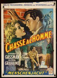5z106 GLASS WALL Belgian '53 sexy Gloria Grahame & Vittorio Gassman in the sin-spots of New York!