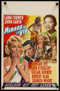 5z122 IMITATION OF LIFE Belgian '59 art of Lana Turner, Sandra Dee, from Fannie Hurst novel!