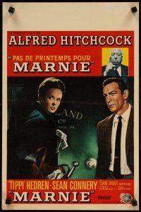 5z160 MARNIE Belgian '64 different art of Sean Connery & Tippi Hedren, Alfred Hitchcock