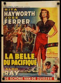 5z163 MISS SADIE THOMPSON Belgian '53 sexy smoking Rita Hayworth swinging purse & turning it on!