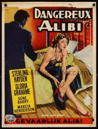 5z173 NAKED ALIBI Belgian '54 Sterling Hayden, Gene Barry, art of super-sexy Gloria Grahame!