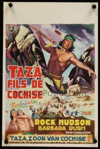5z249 TAZA SON OF COCHISE Belgian '55 3-D, Bos artwork of Native American Rock Hudson!