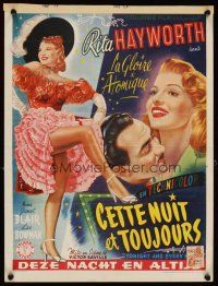 5z259 TONIGHT & EVERY NIGHT Belgian '40s sexy showgirl Rita Hayworth shows legs, plus headshot!