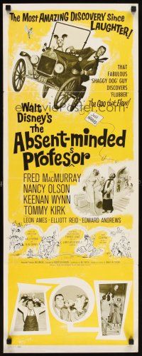 5z428 ABSENT-MINDED PROFESSOR insert '61 Walt Disney, Flubber, Fred MacMurray in title role!