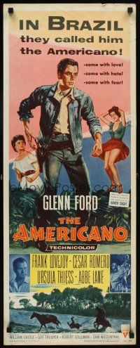 5z436 AMERICANO insert '54 Glenn Ford is a stranger to Brazil but no stranger to danger!