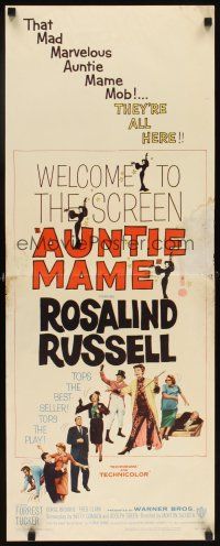 5z440 AUNTIE MAME insert '58 classic Rosalind Russell family comedy from play and novel!