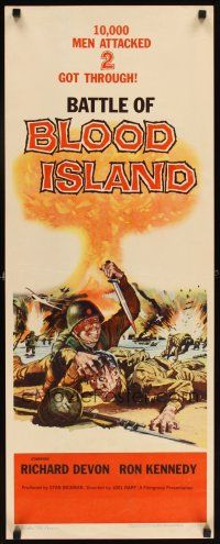 5z446 BATTLE OF BLOOD ISLAND insert '60 Joel Rapp, Richard Devon, incredibly bloody war artwork!